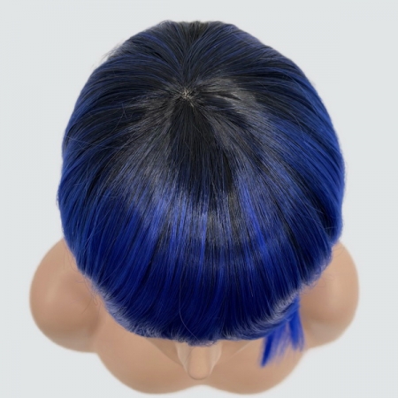 Парик каре BOB цвет T1B-BLUE синий, термоволосы