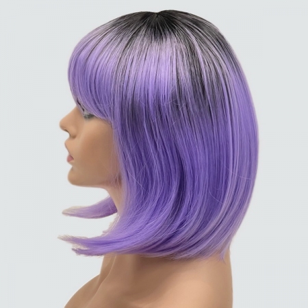 Парик каре BOB цвет T1B-LIGHT PURPLE светлый пурпурный, термоволосы