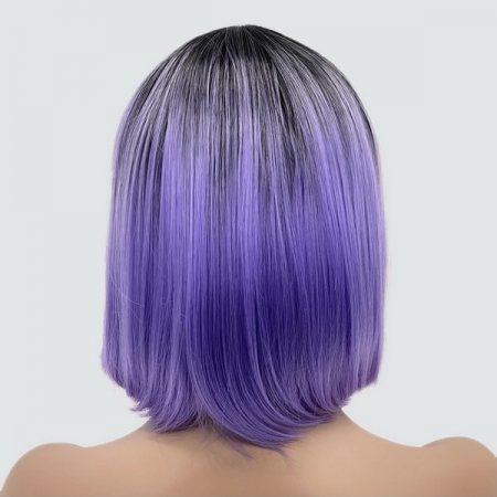 Парик каре BOB цвет T1B-LIGHT PURPLE светлый пурпурный, термоволосы