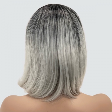 Парик каре BOB цвет T1B-SILVER-GRAY серебристо-серый, термоволосы