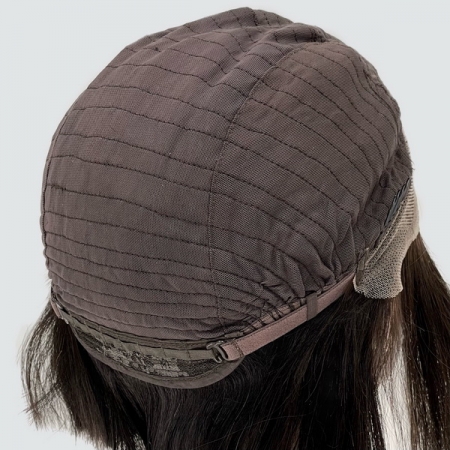 Натуральный парик каре на сетке Bob HH10 Lace цвет 1B горький шоколад