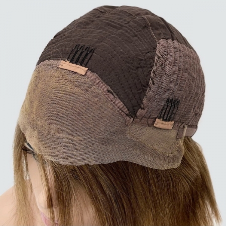 Натуральный парик каре на сетке Bob HH10 Lace цвет 6 русый с каштановым отливом