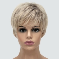 Короткий женский парик из термоволос 769, цвет Y6-BLONDMIX блондин с темной прикорневой
