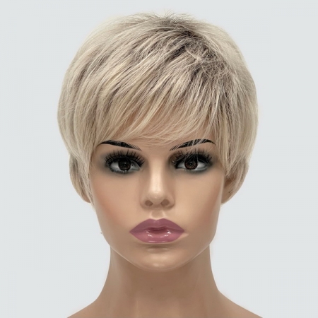 Короткий женский парик из термоволос 769, цвет Y6-BLONDMIX блондин с темной прикорневой