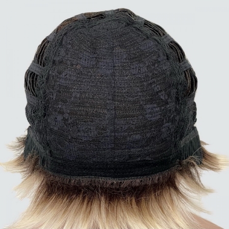 Короткий женский парик из термоволос 769, цвет Y6-BLONDMIX блондин с темной прикорневой