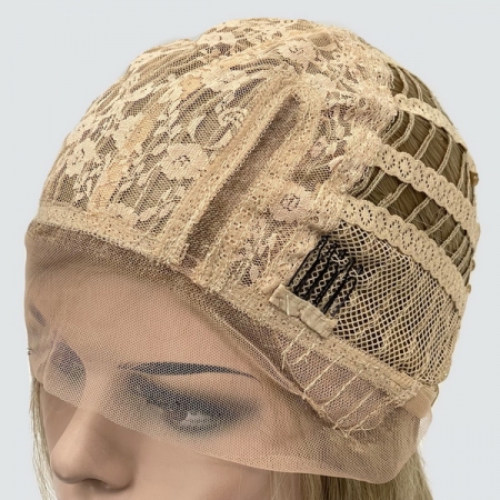 Парик с сеткой Lyryca Lace термоволосы: цвет 15BT613 блондин с осветленными концами