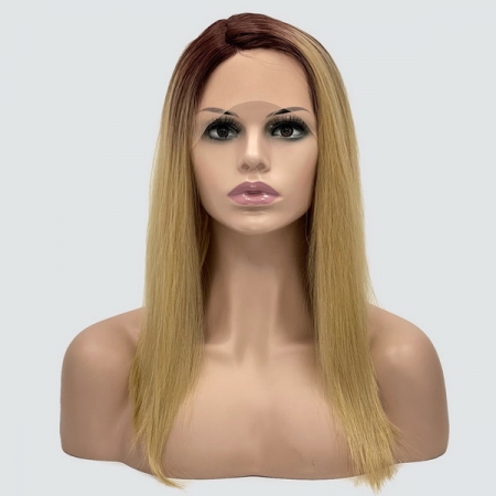 Парик с сеткой Lyryca Lace термоволосы: цвет 24BYS33 пшеничный блондин с темными с красноватым корнями