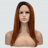 Парик с сеткой Lyryca Lace термоволосы: цвет 984YS1B каштановый с медным оттенком и темной прикорневой