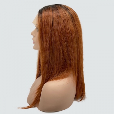 Парик с сеткой Lyryca Lace термоволосы: цвет 984YS1B каштановый с медным оттенком и темной прикорневой