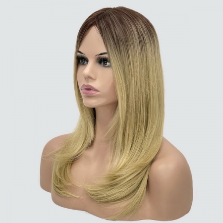 Длинный парик с пробором на сетке Whiskey Lace цвет Y928H светло-пшеничный блондин с темной прикорневой